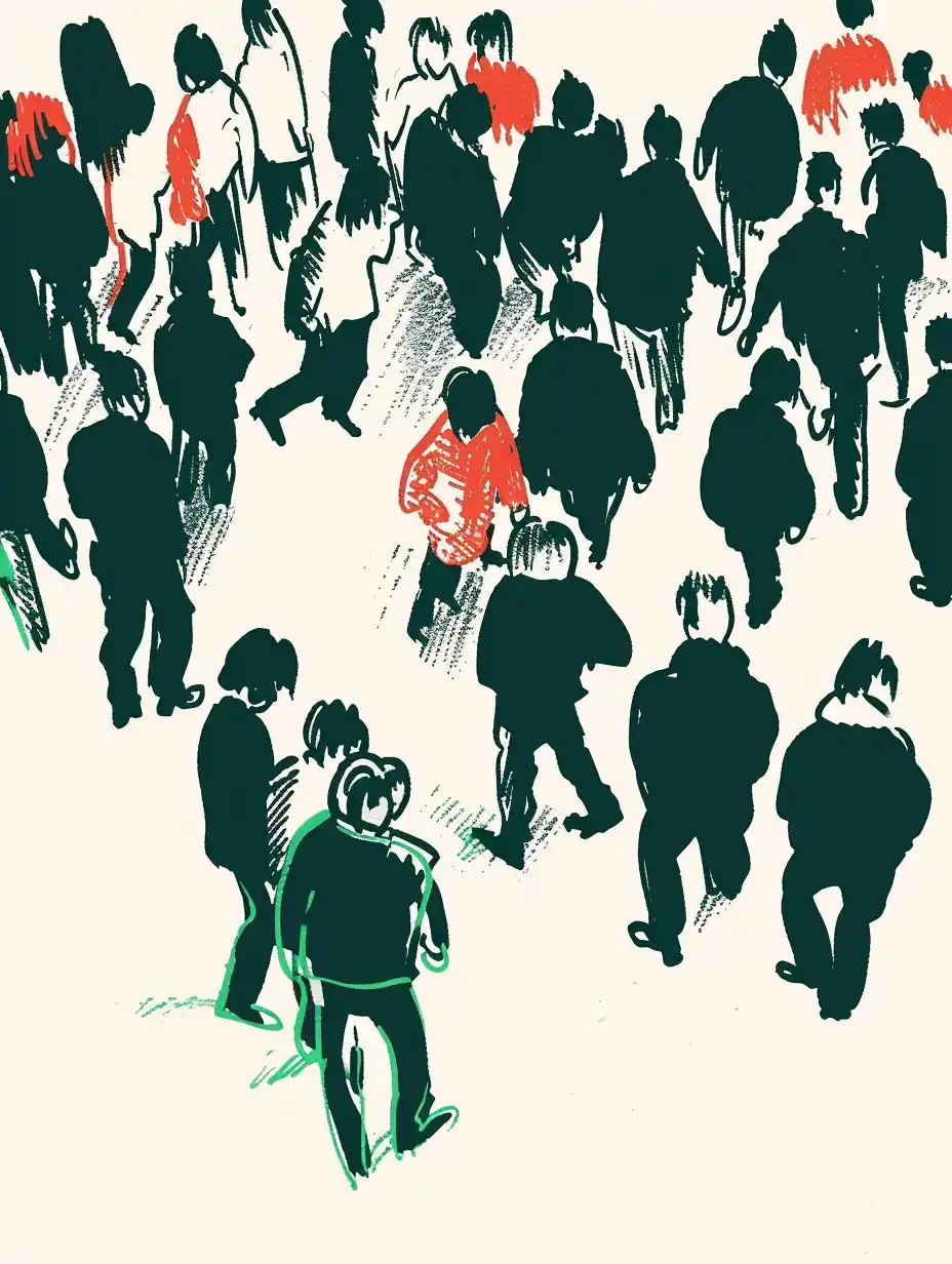 Trendy Hip Hop Crowd Sketch Midjourney提示词