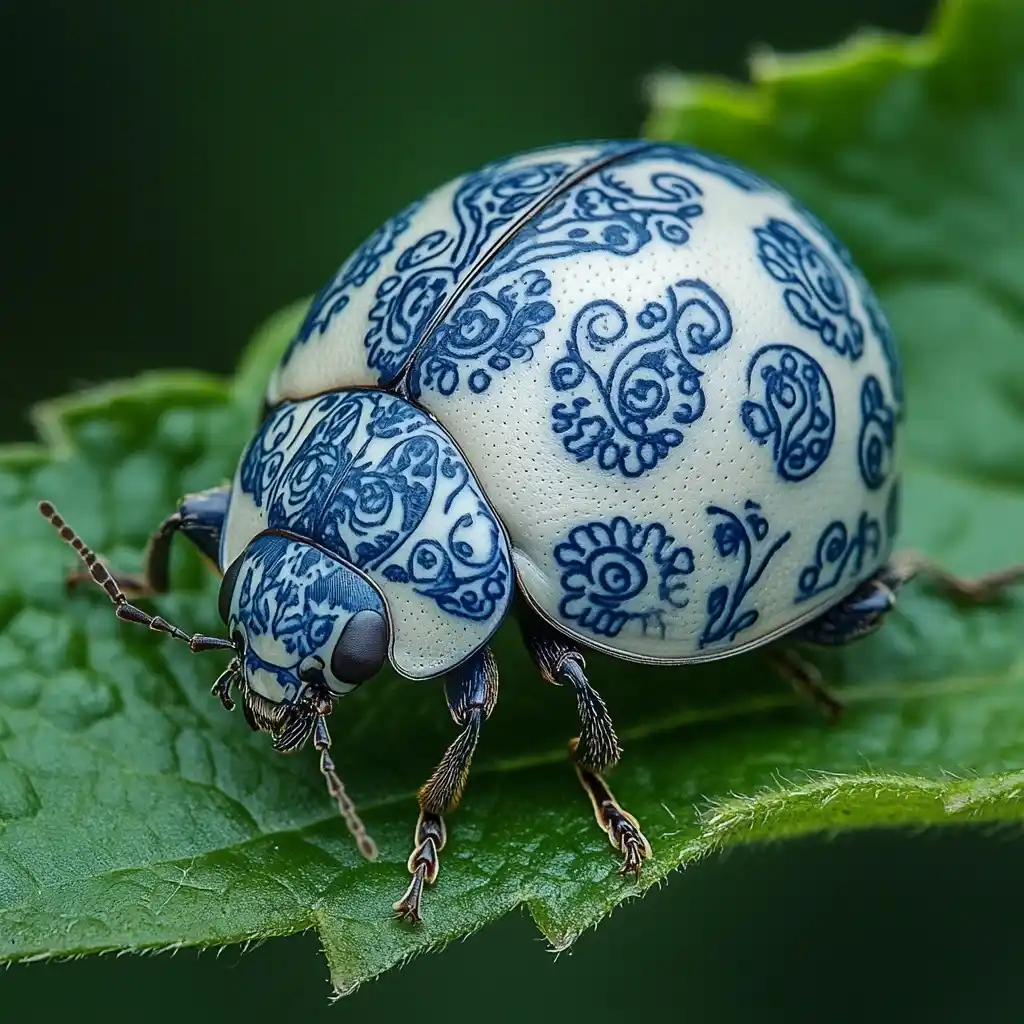 Tattooed Ladybug Macro Photography Midjourney提示词