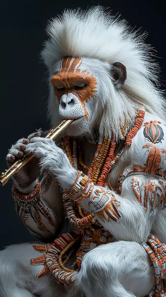 Zulu Ape Warrior Sculpture Midjourney提示词
