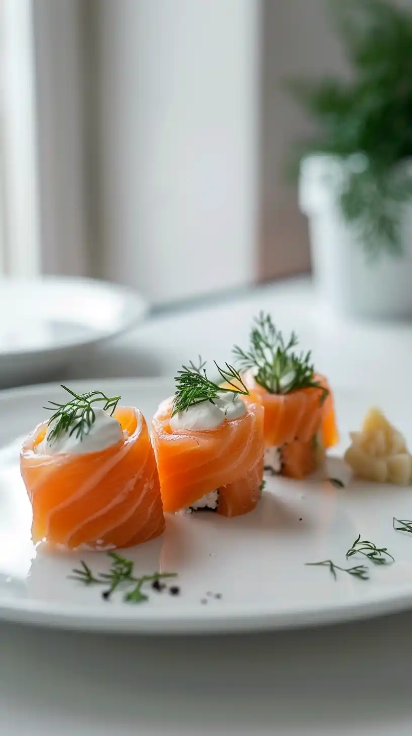 Minimalist Salmon Platter Midjourney提示词