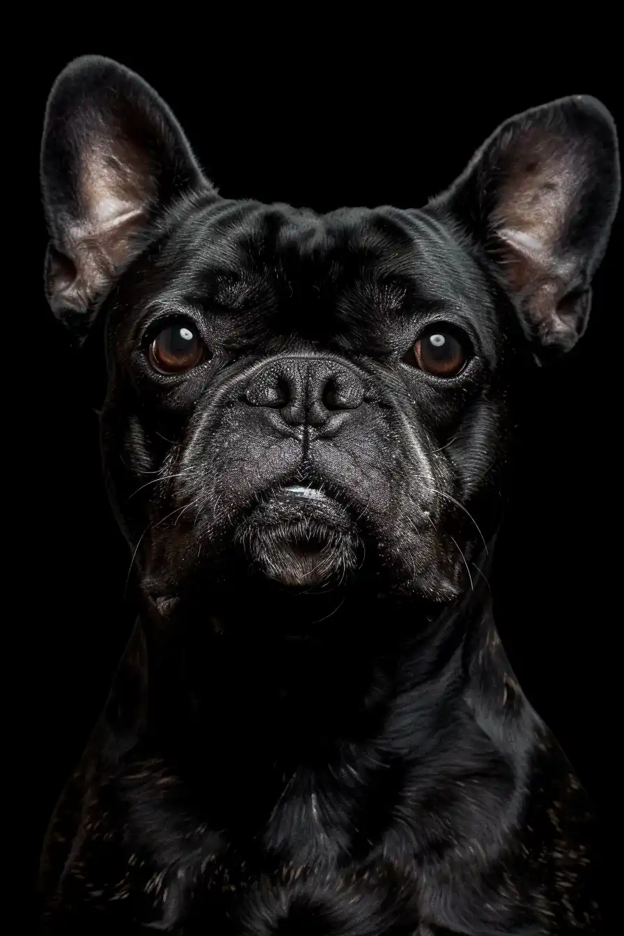 Dark Bulldog Silhouette Midjourney提示词