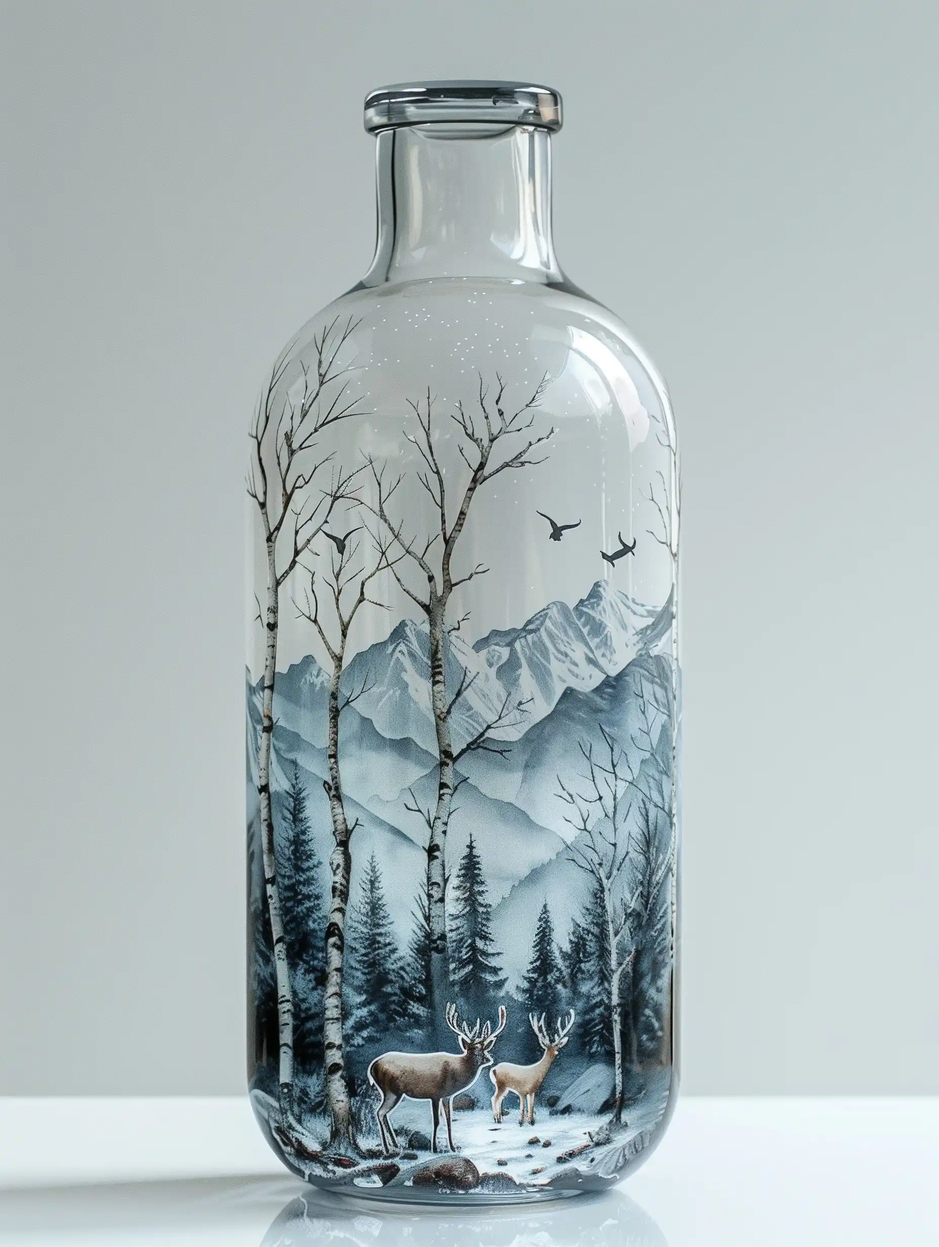 Wildlife Glass Bottle Art Midjourney提示词