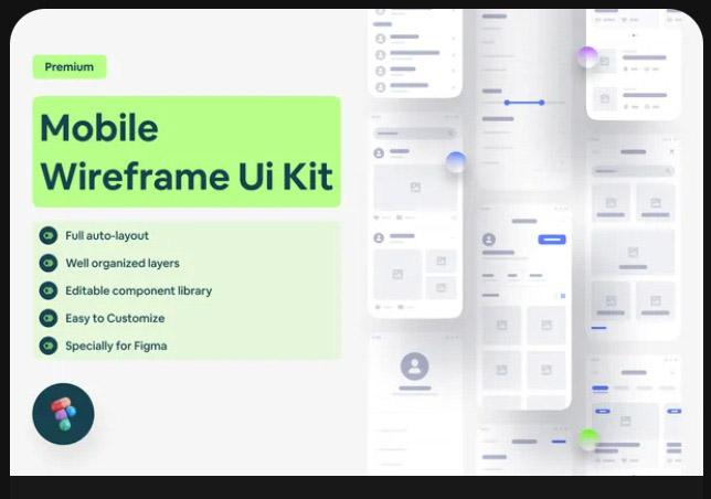 Mobile apps wireframe ui kit