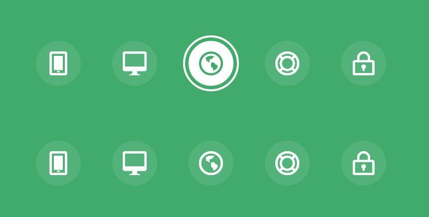 CSS3 HTML5 图标悬停效果