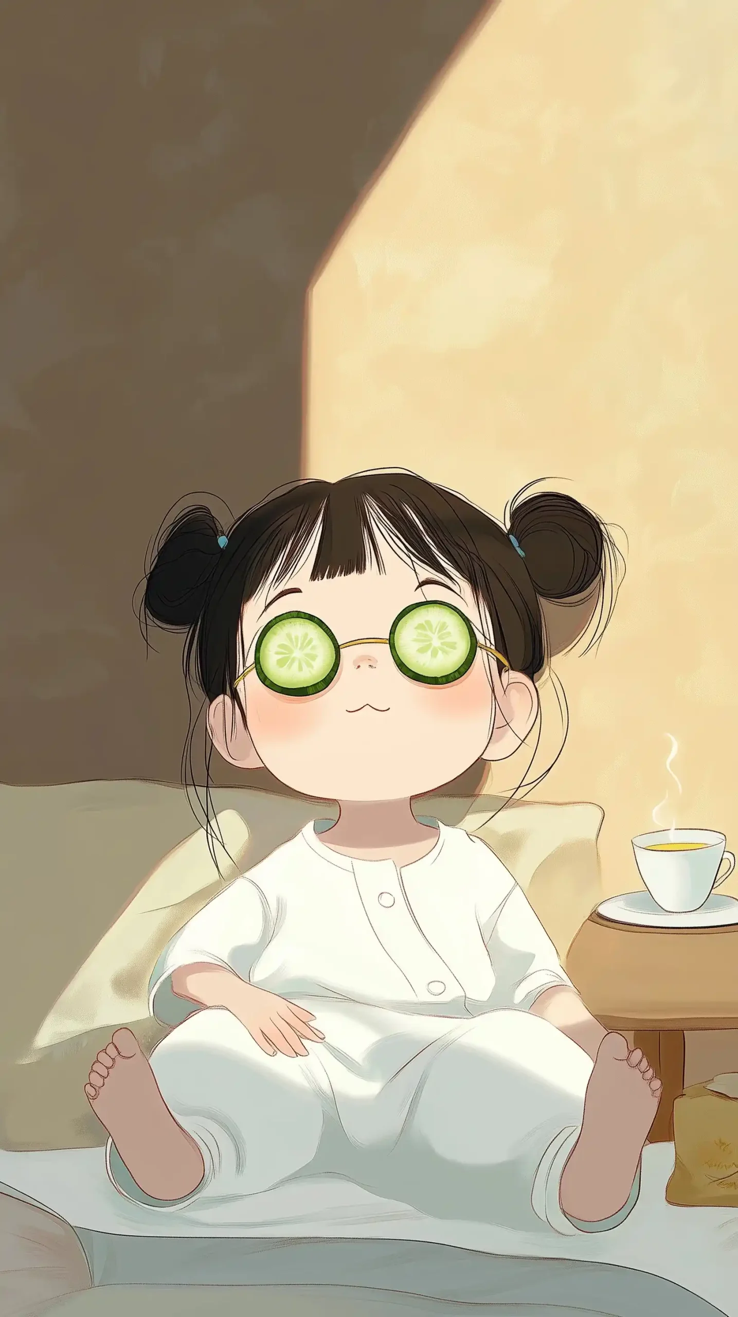 Cute Girl with Tea Midjourney提示词