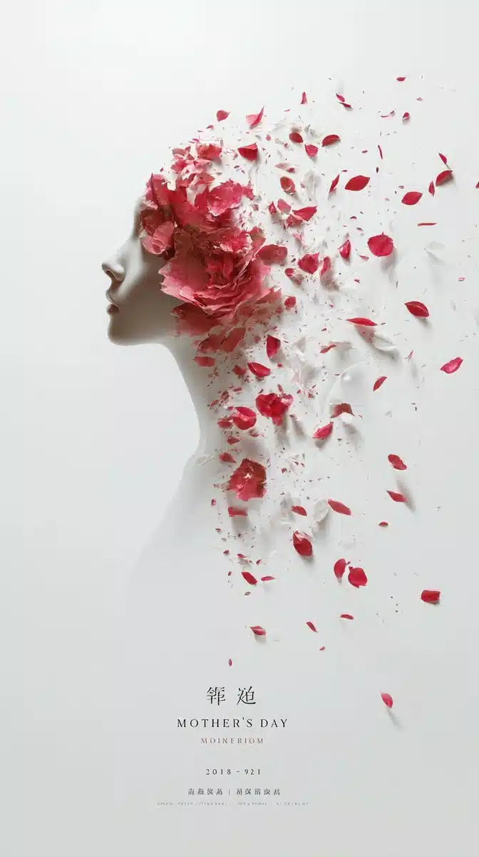 Minimalist Mothers Day Poster Midjourney提示词