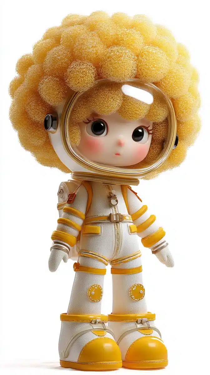 Kawaii Astronaut Girl 3D Midjourney提示词