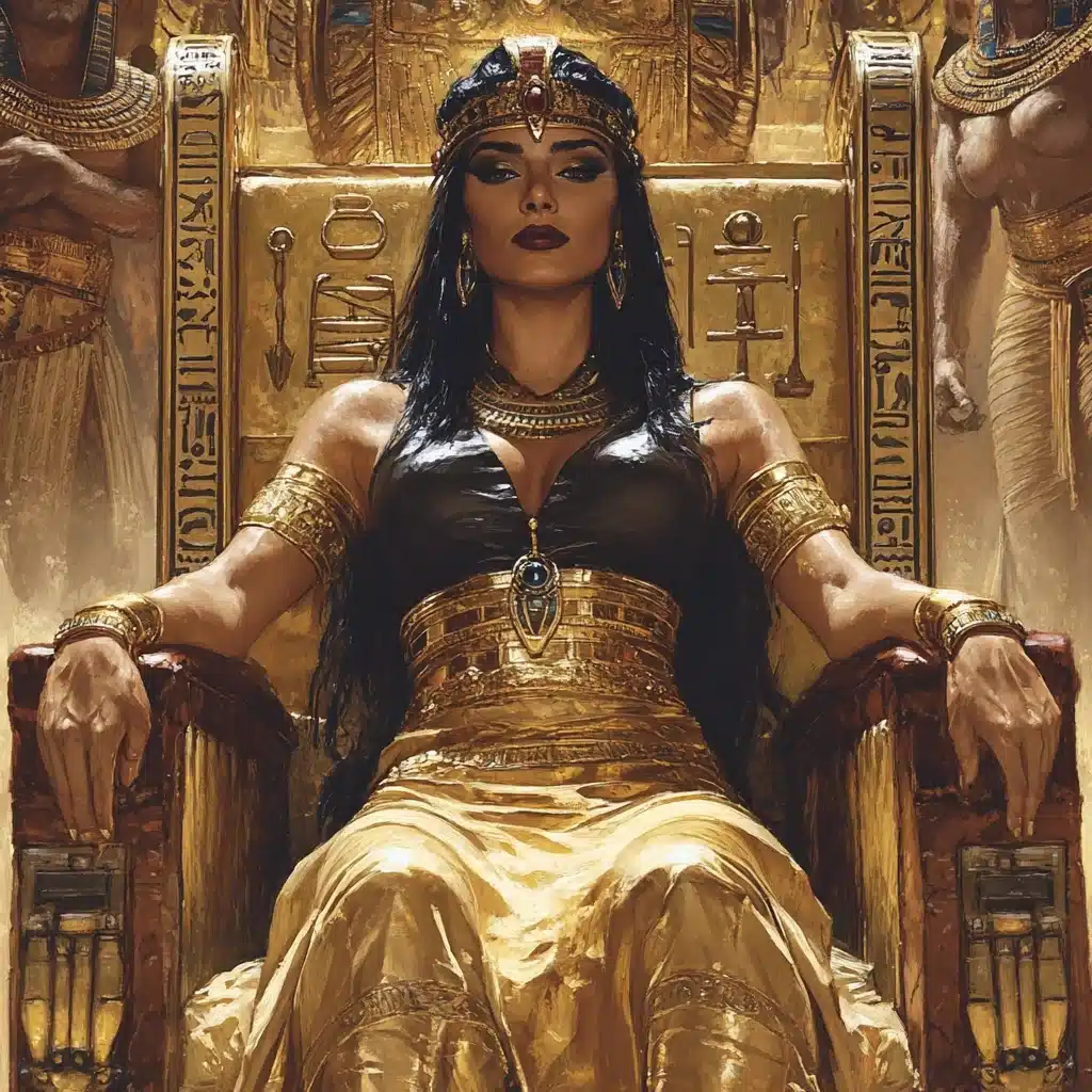 Cleopatra Throne Illustration Midjourney提示词