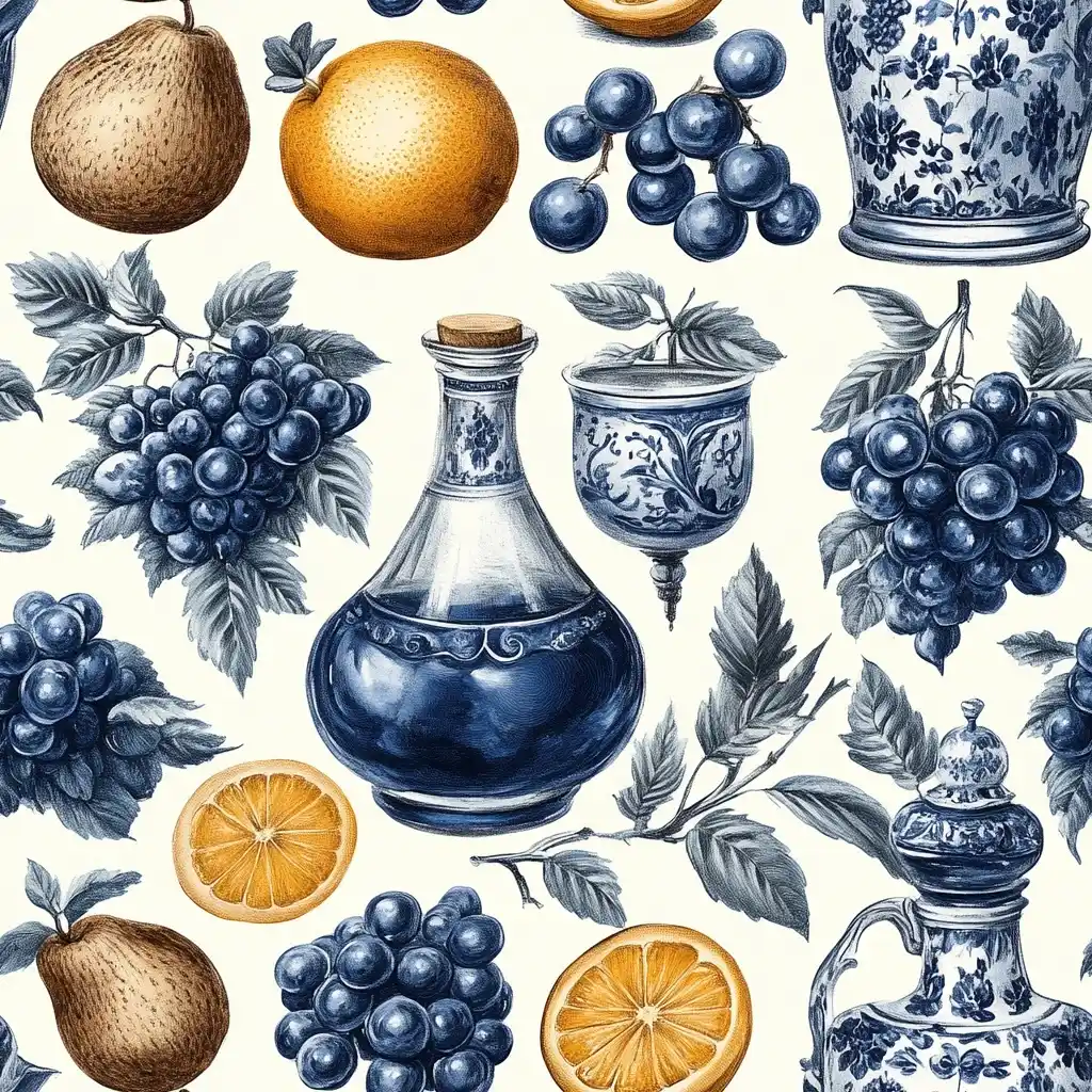 De Jouy Kitchen Illustration Midjourney提示词