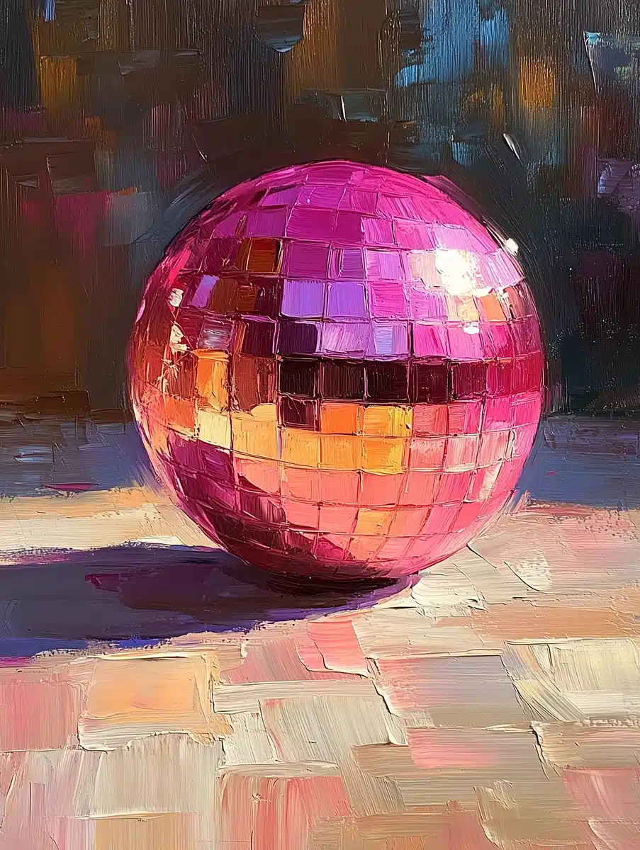 Whimsical Disco Ball Painting Midjourney提示词