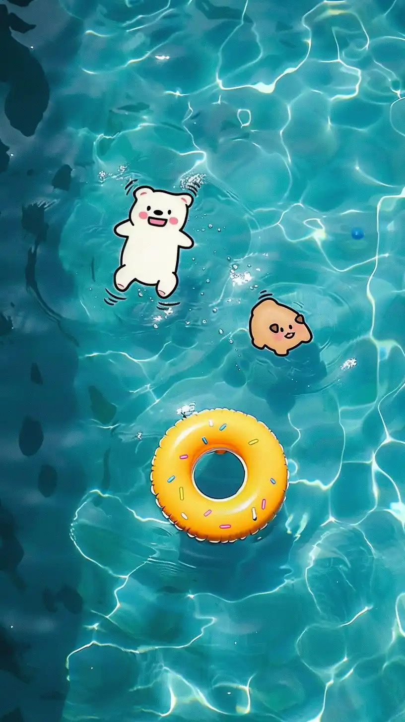 Animal Floaties Aerial View Midjourney提示词