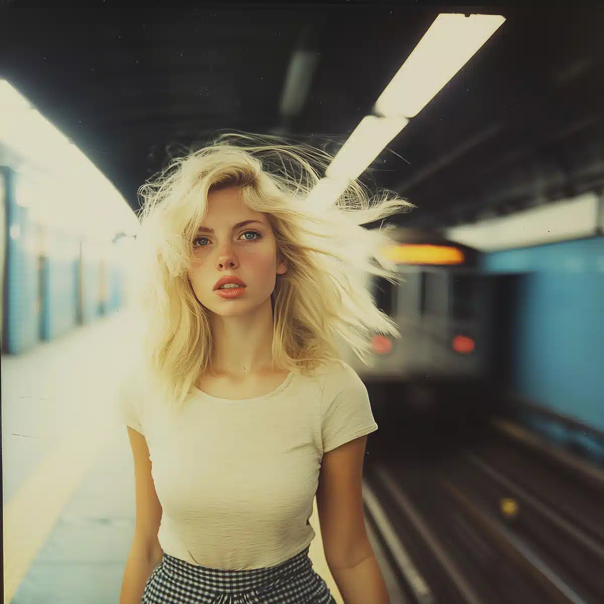 Retro Subway Portrait Photography Midjourney提示词