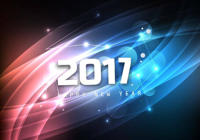 发光的新年快乐2017年