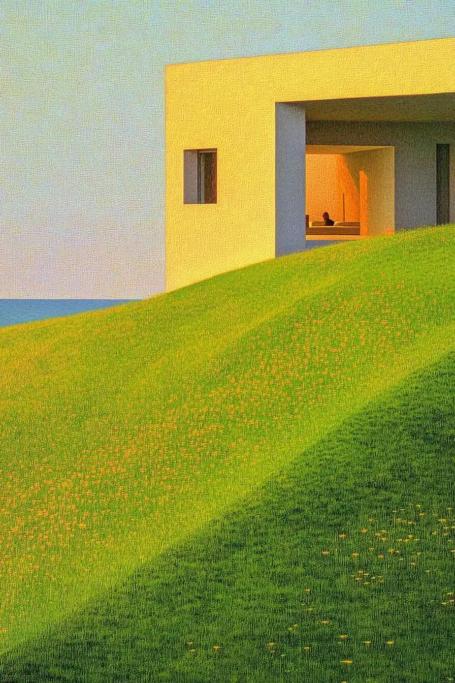 Hilltop House in Chaos Midjourney 提示词生成效果