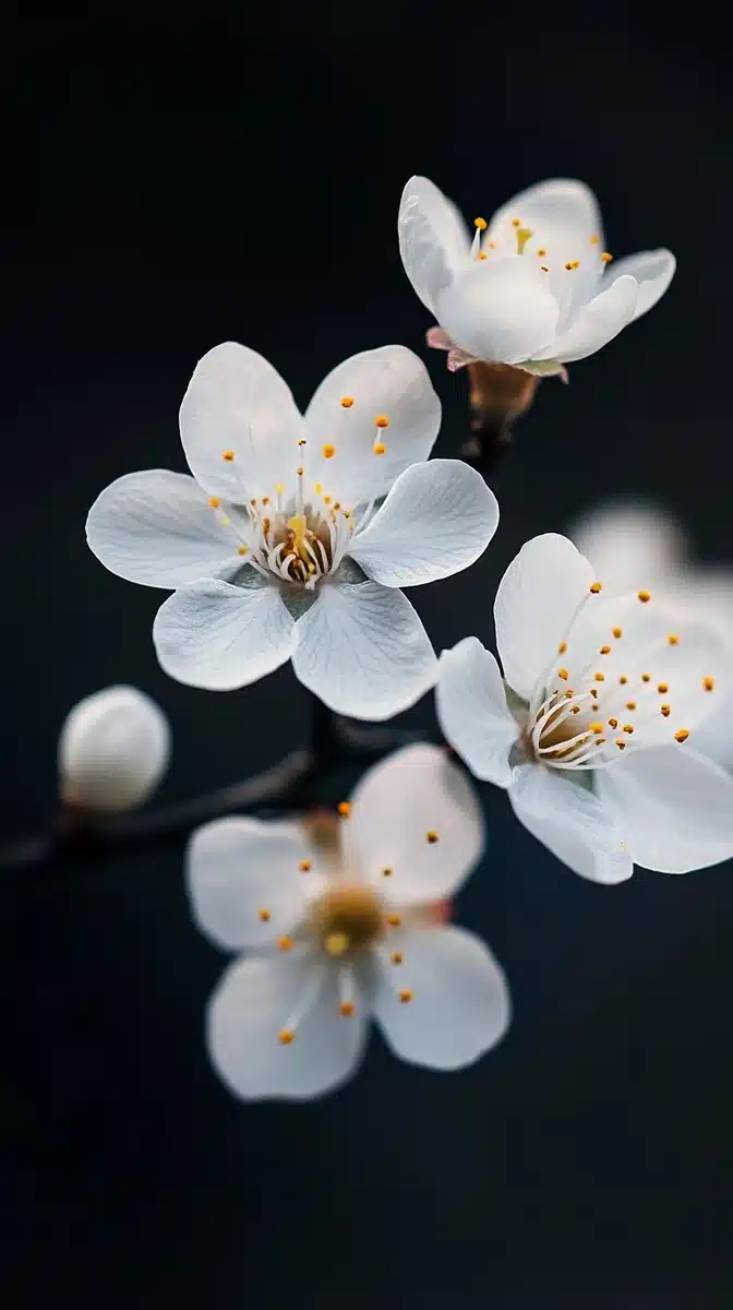 Macro Plum Blossoms Photography Midjourney提示词