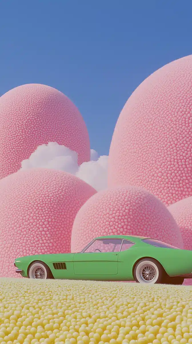 Whimsical Cityscape with Balloons Midjourney提示词