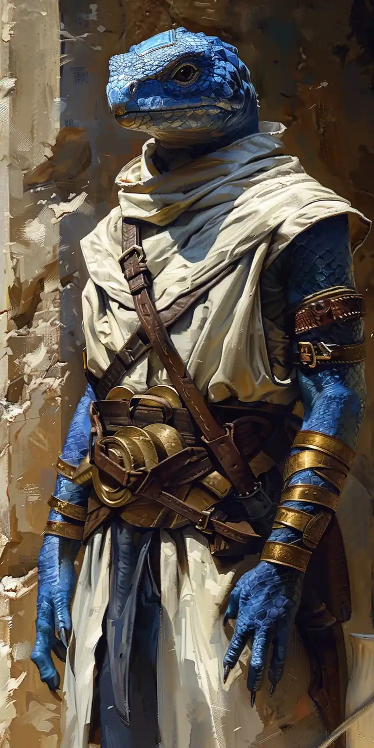 Dragonborn Sailor Portrait Midjourney提示词