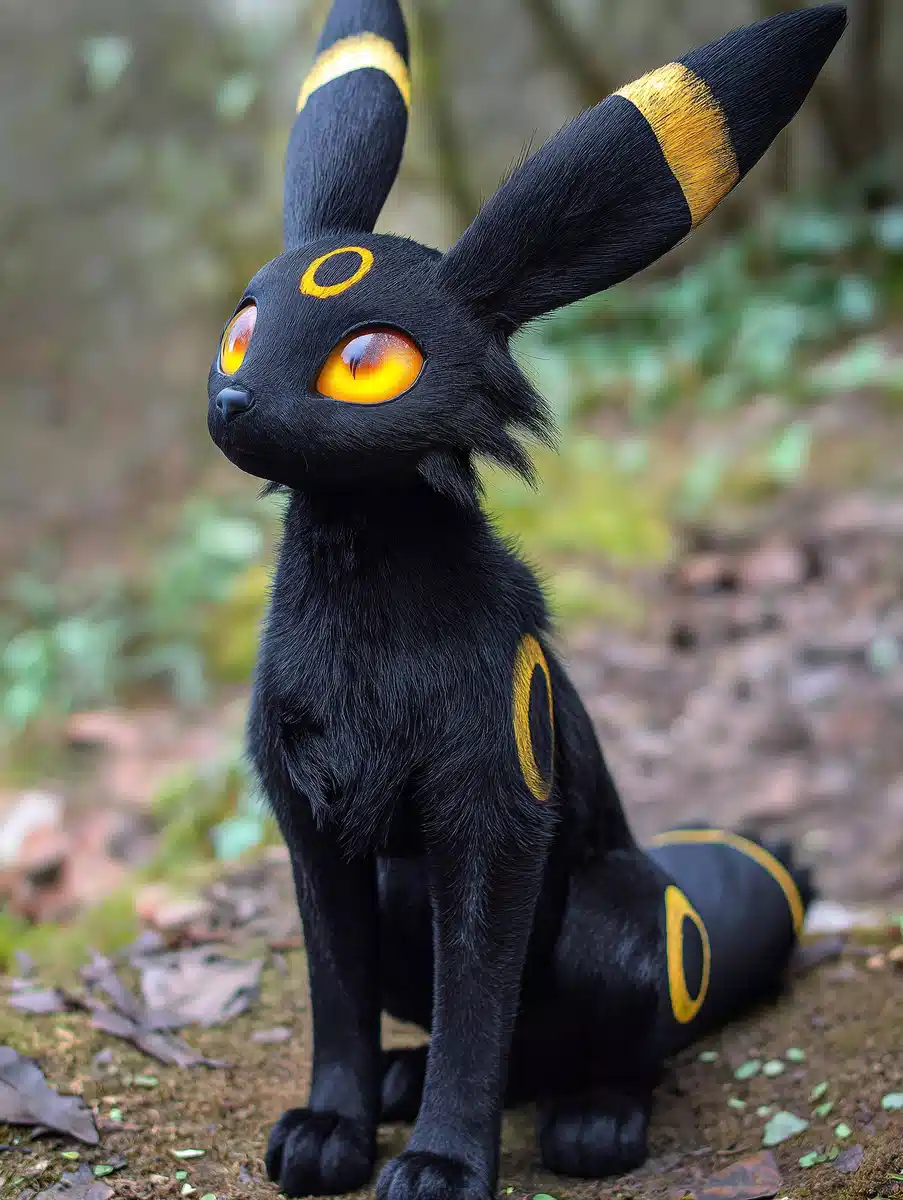 Hyperrealistic Umbreon Portrait Midjourney提示词