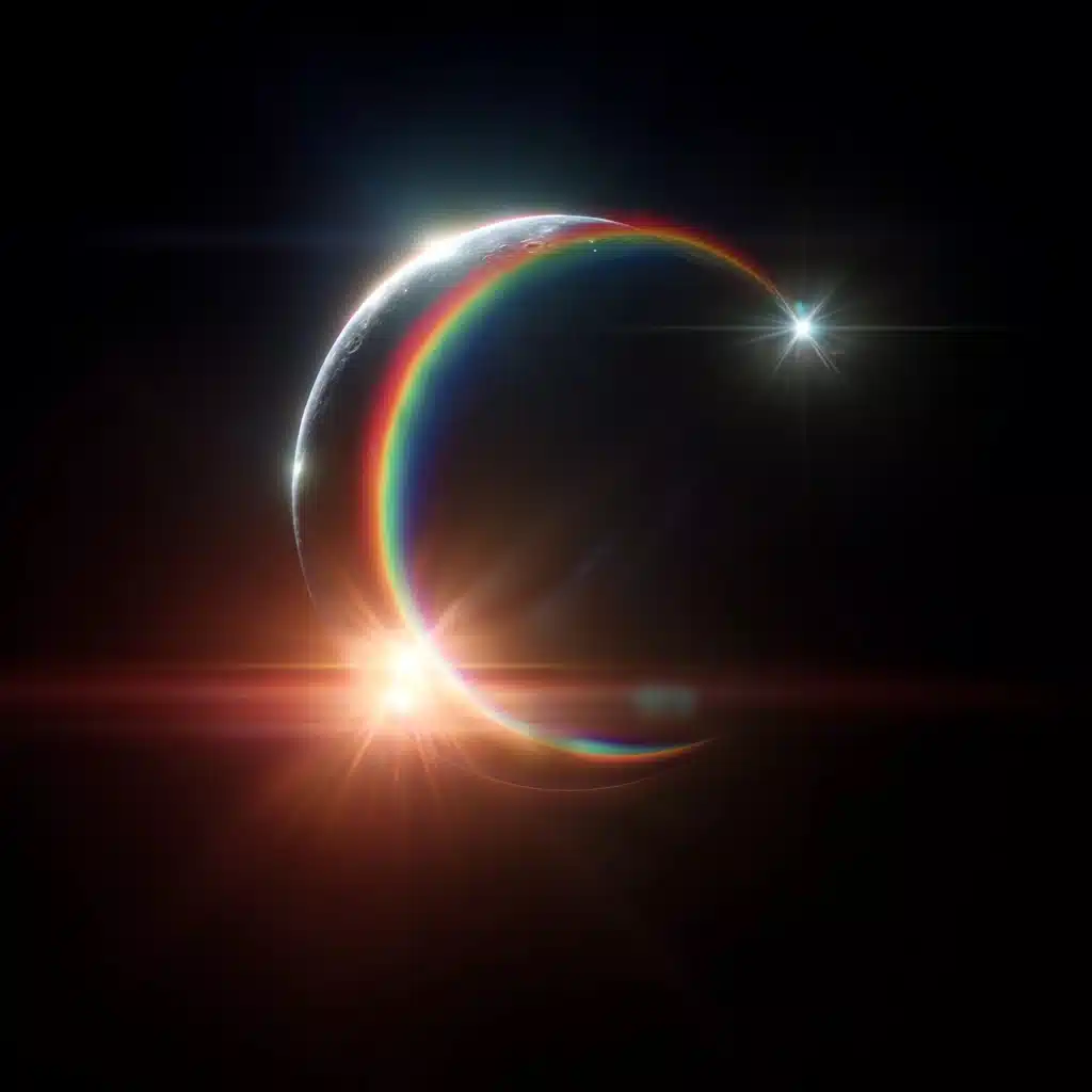Vivid Solar Eclipse Scene Midjourney提示词