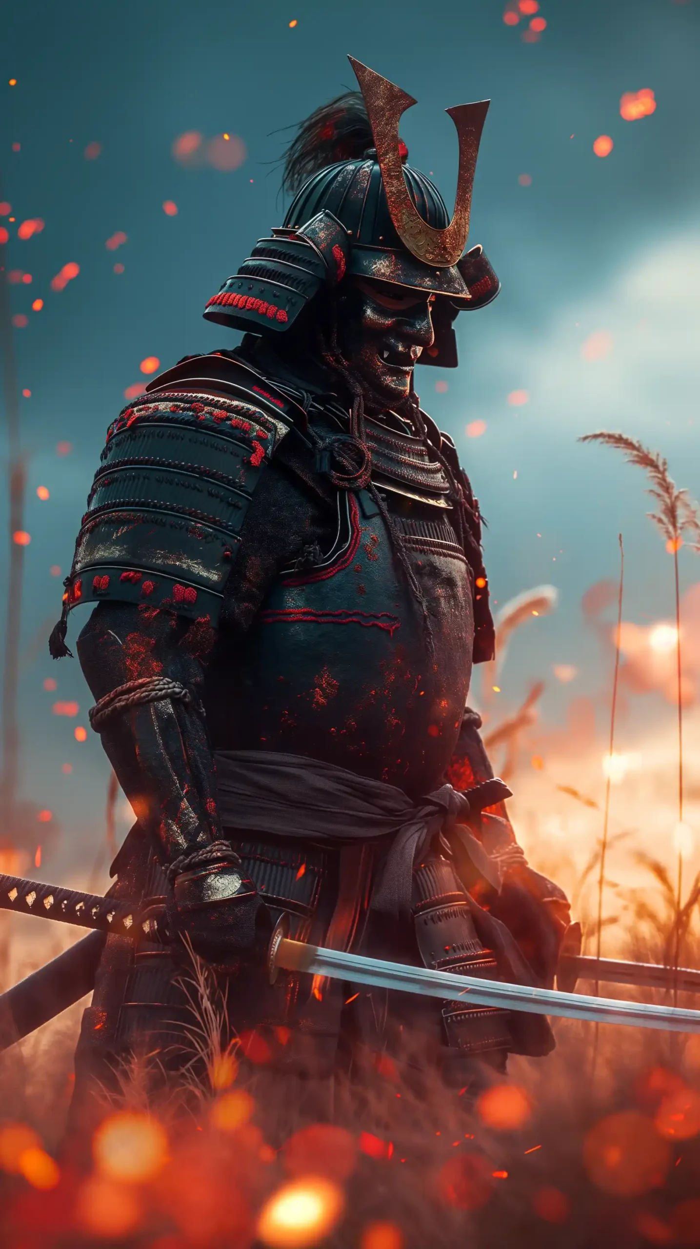 Futuristic Samurai in Tron Style Midjourney提示词