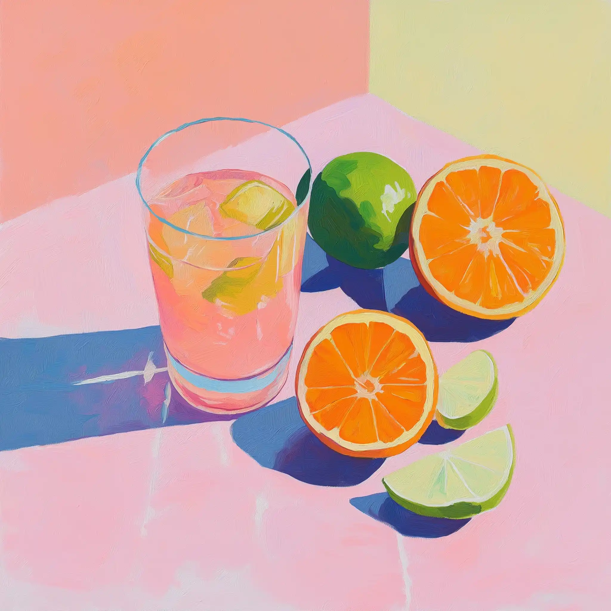 Pastel Drink Still Life Midjourney提示词