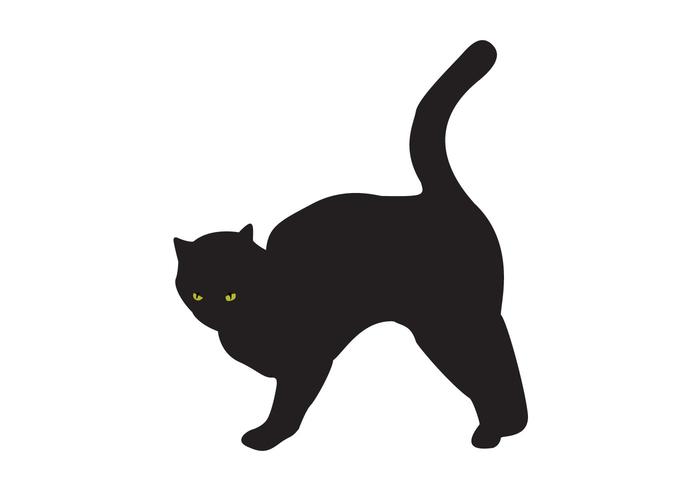 黑猫剪影矢量