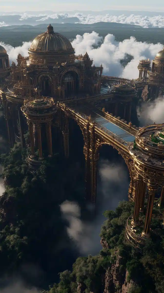 Hyperrealistic Aerial Cityscape Midjourney提示词