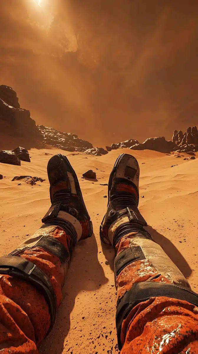 Astronaut POV on Mars Midjourney提示词