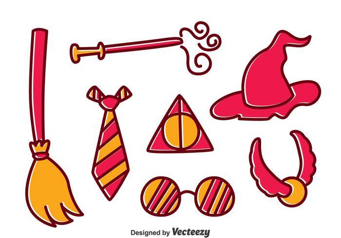 手绘Hogwart元素矢量