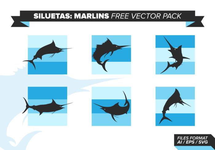 Siluetas Marlins免费矢量包