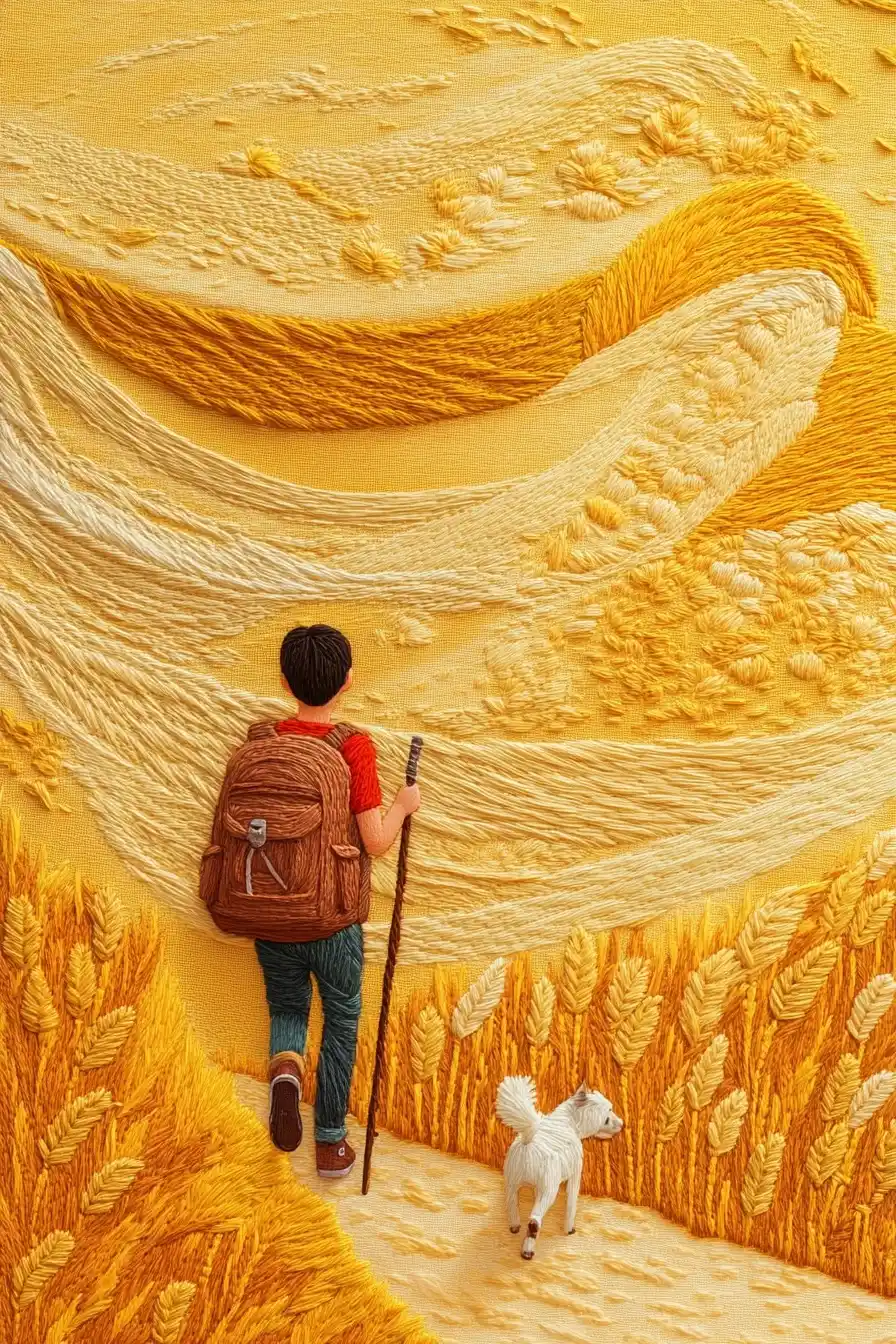 Minimalist Su Embroidery Scene Midjourney 提示词生成效果