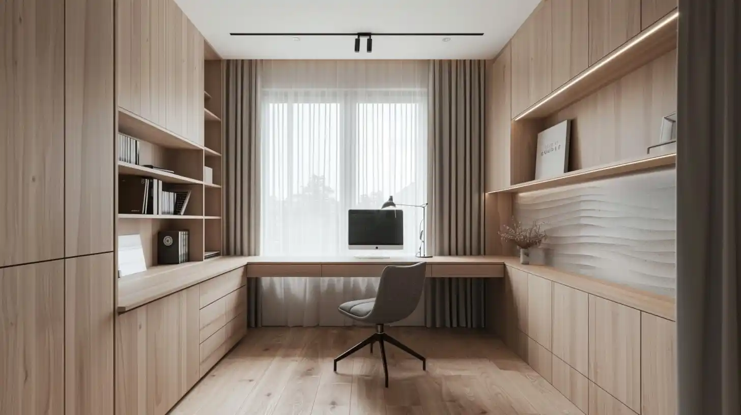 Minimalist Study Room Design Midjourney提示词