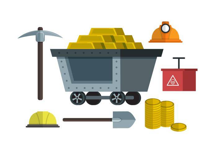 淘金元素矢量图