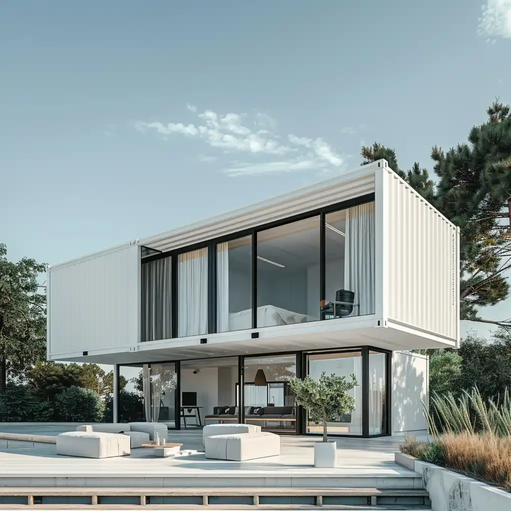 Modern Greek Container House Midjourney提示词