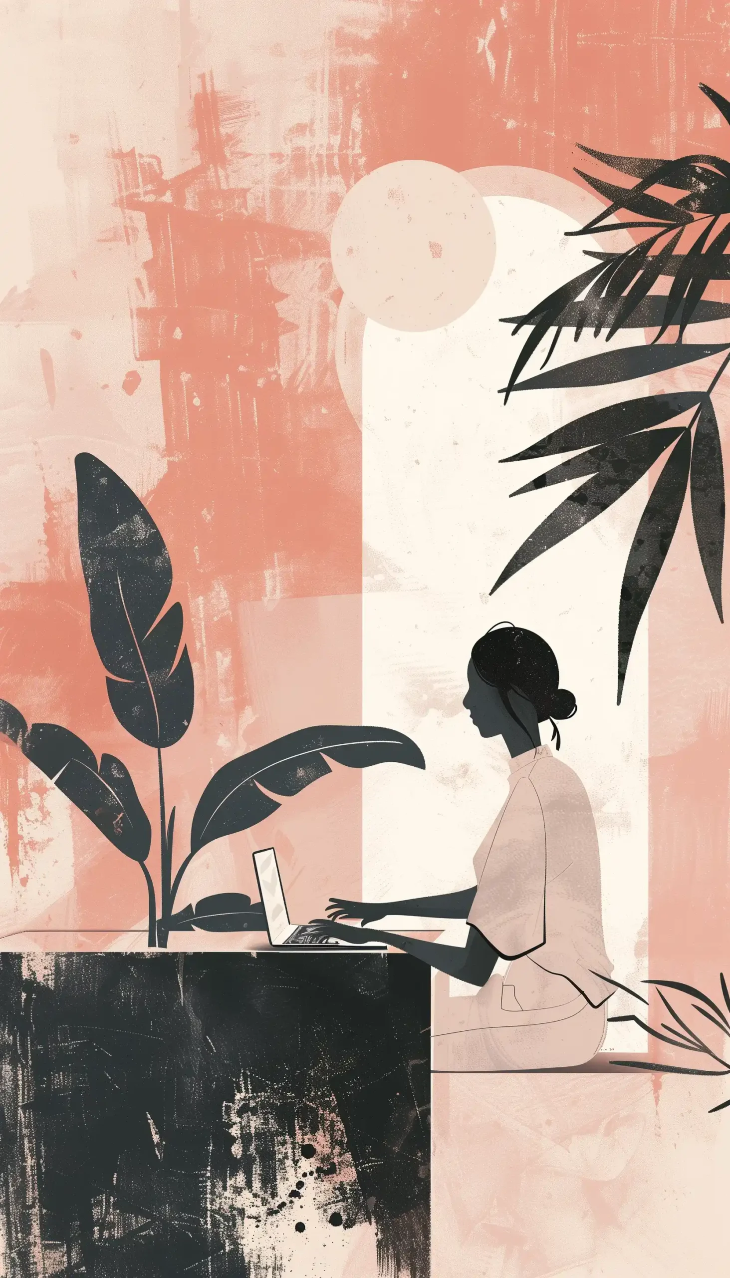 Simplistic AI Work Composition Midjourney提示词