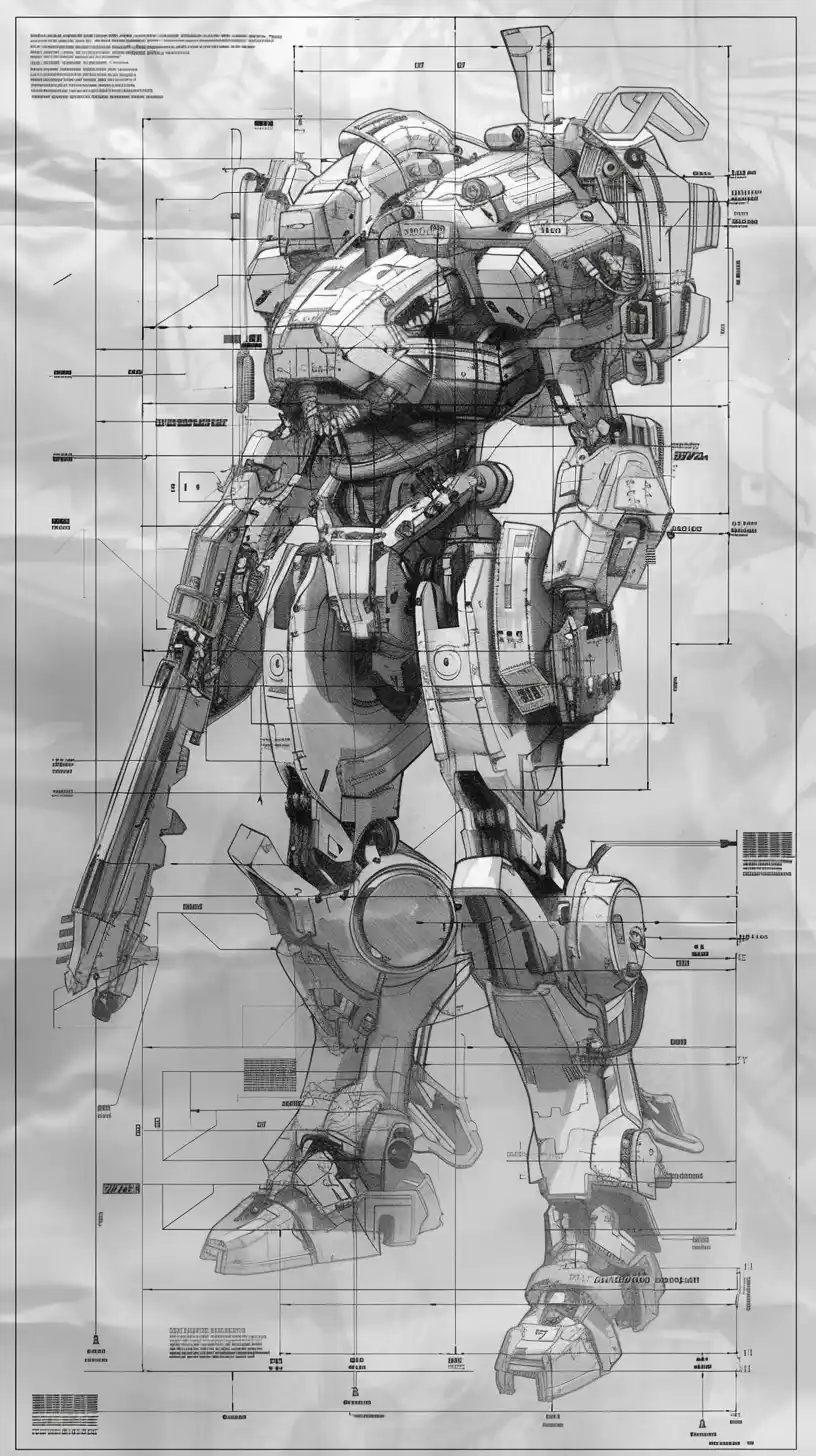Detailed Wraith Blueprint Midjourney提示词