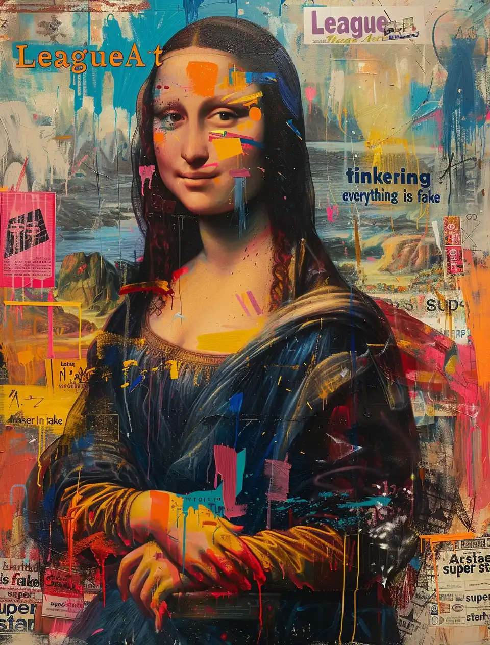 Pop Culture Mona Lisa Midjourney提示词