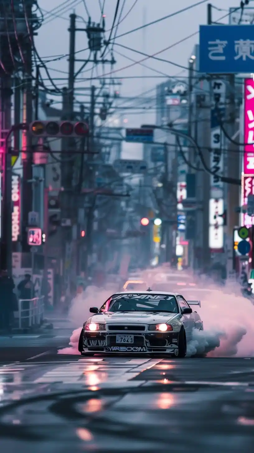Drifting Japanese Street Car Midjourney提示词