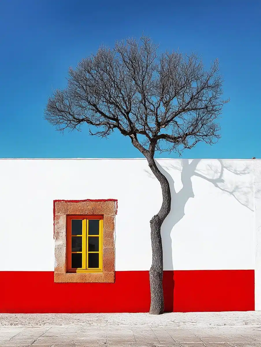 Colorful Minimalist House Wall Midjourney提示词