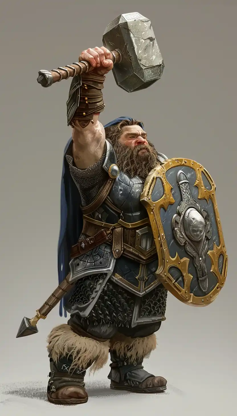 Dwarven Paladin Triumph Midjourney提示词