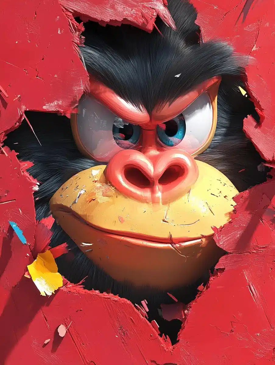 3D Cartoon King Kong Panel Midjourney提示词