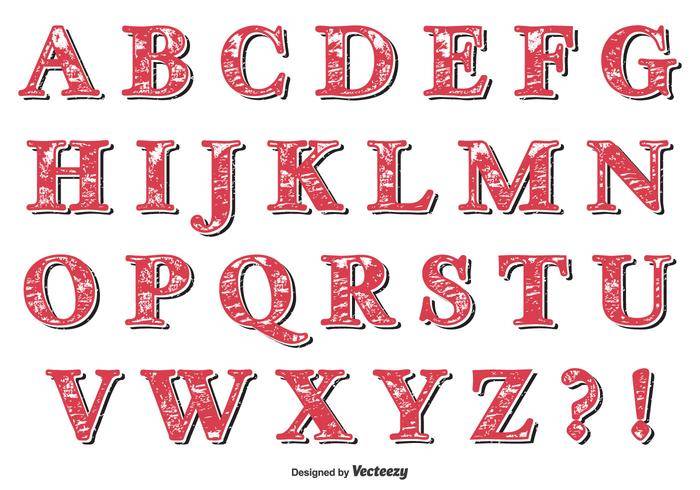 复古grunge字母集
