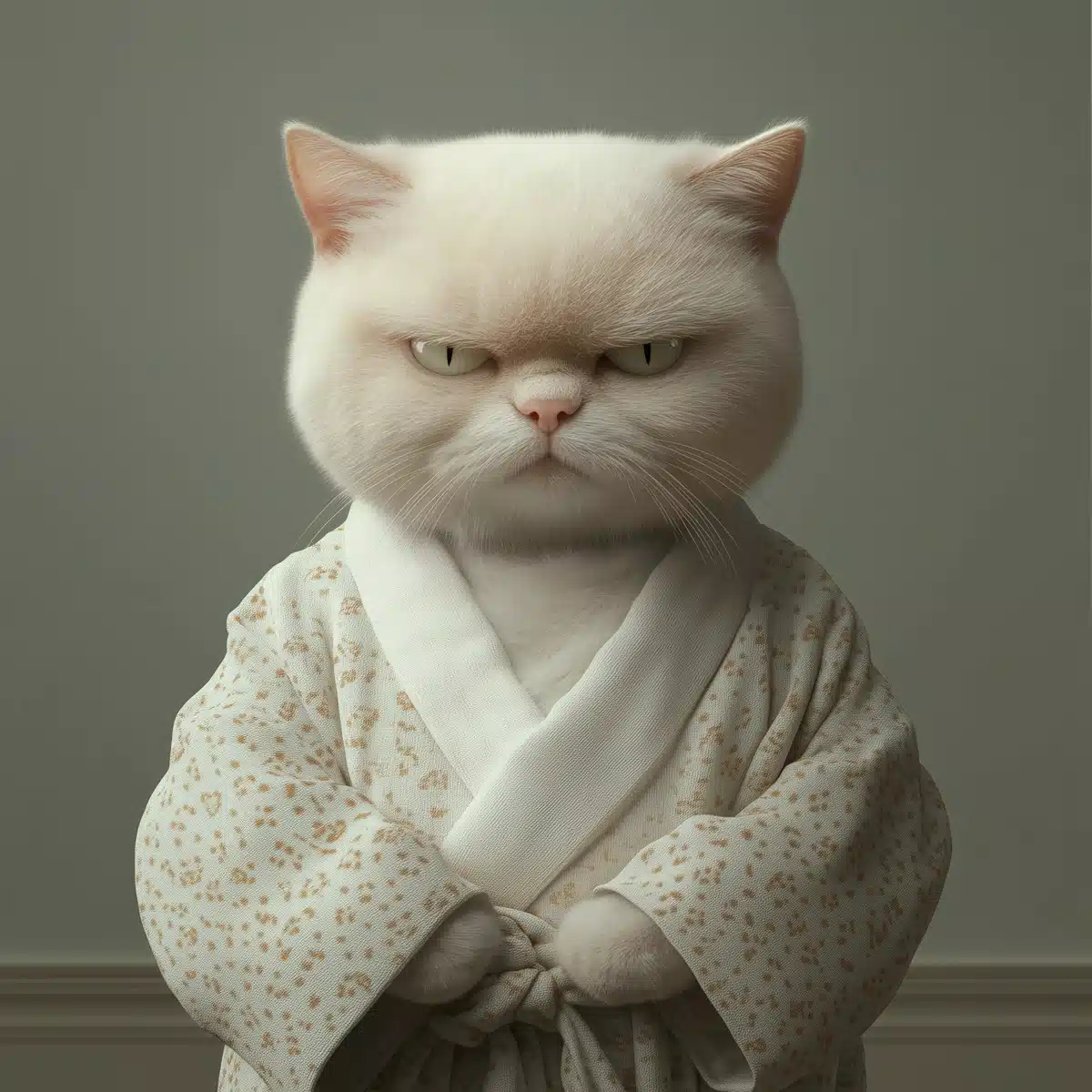 Angry Cat in Kimono Midjourney提示词