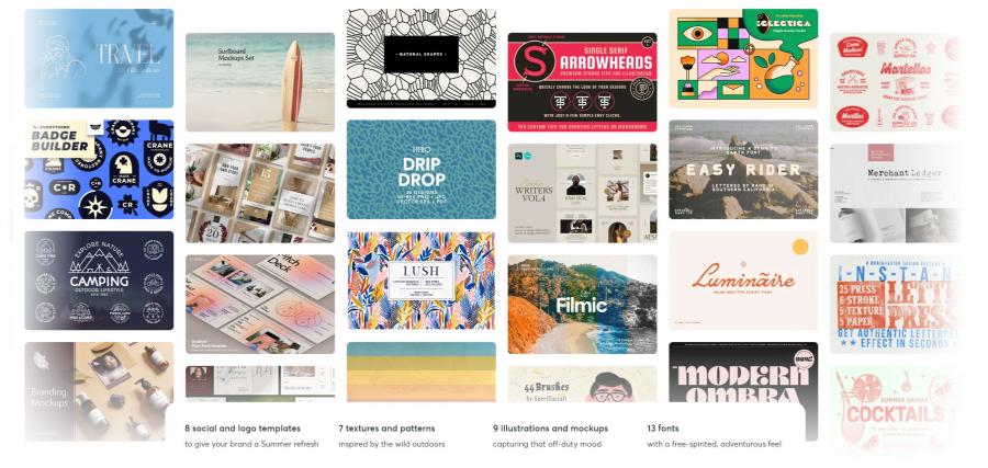 2022年的7月creativemarket.com网站分享价值高达 1000 美元的素材资源打包下载