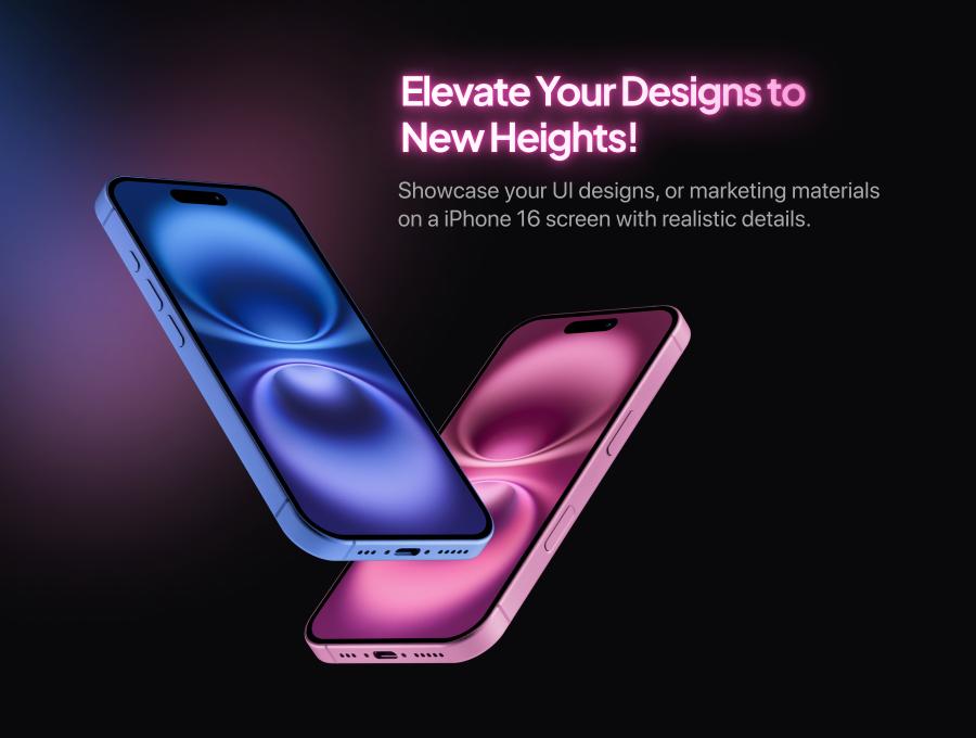 iPhone 16 Mockup - 10 Mockups Scenes