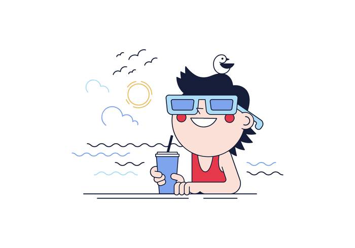 免费海滩日矢量