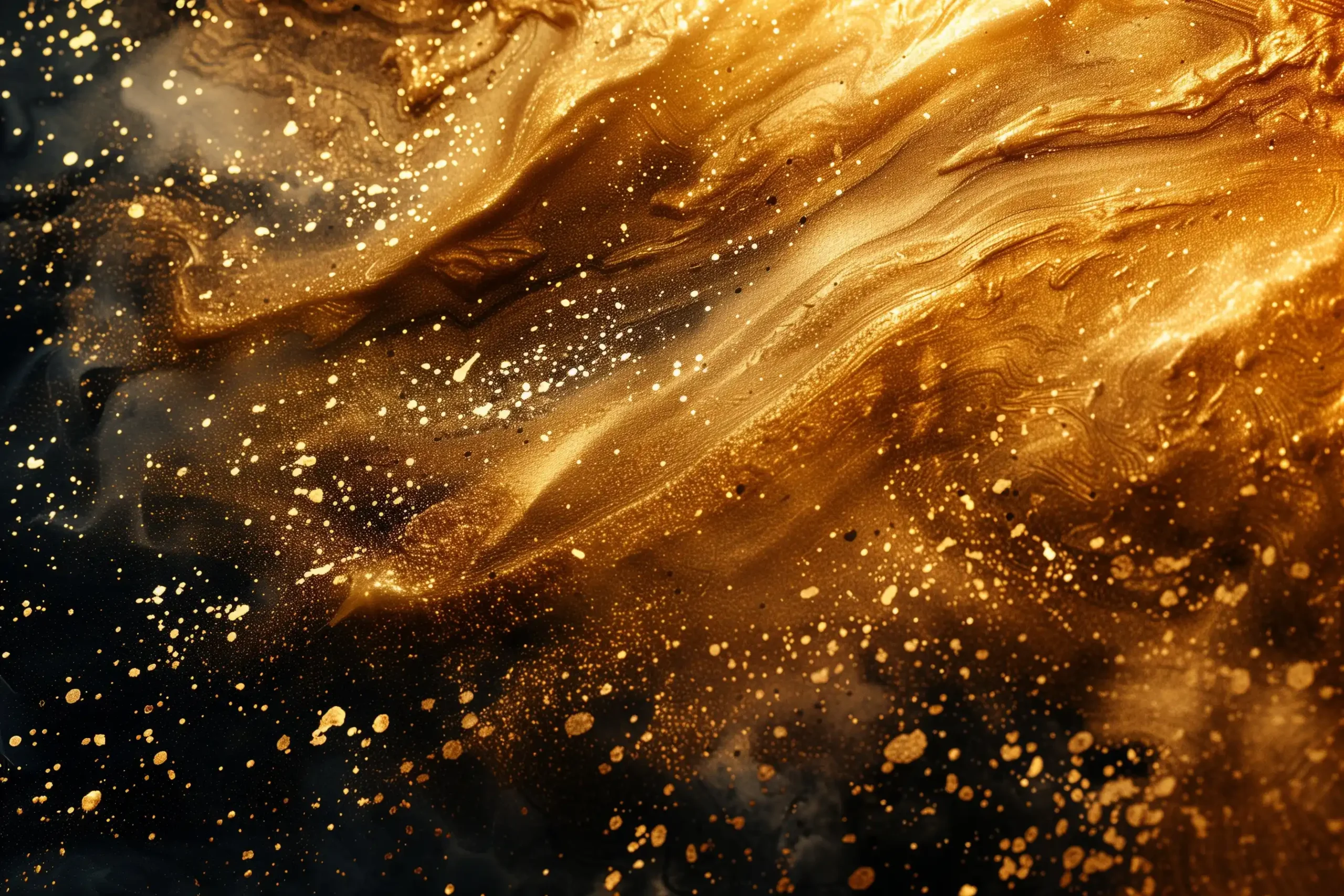 Golden Metallic Abstraction Midjourney提示词