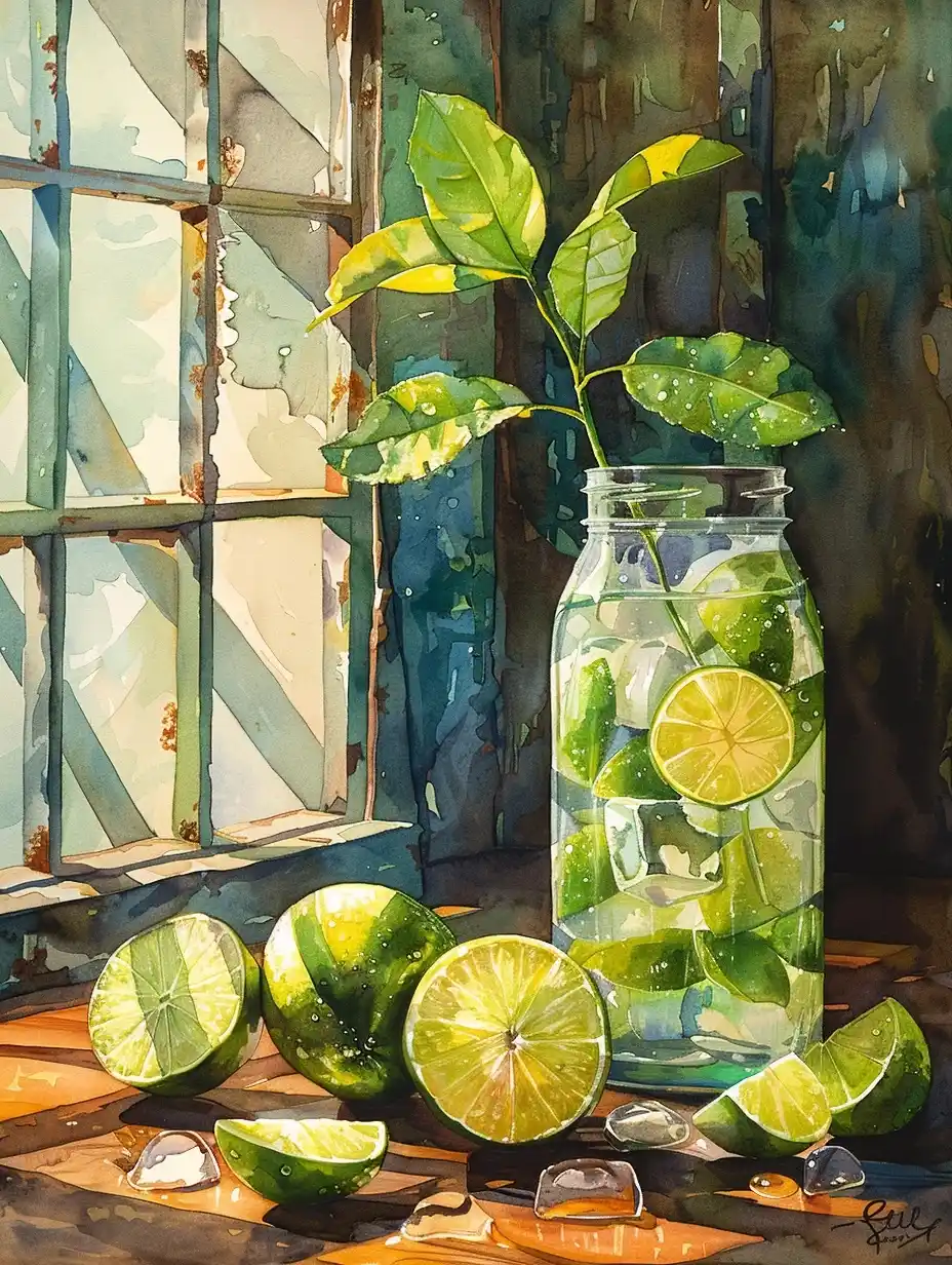 Kitchen Lime Soda Still Life Midjourney 提示词生成效果
