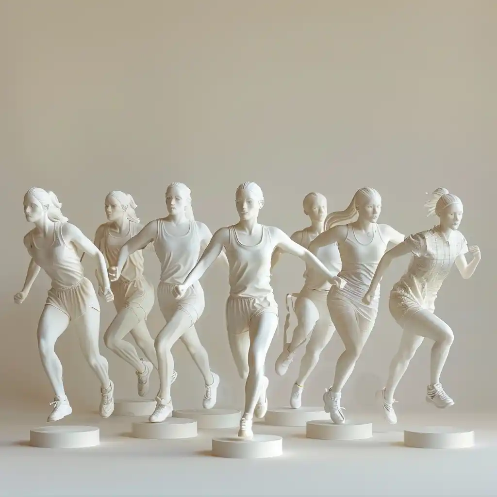 White Olympic Women Sculptures Midjourney提示词