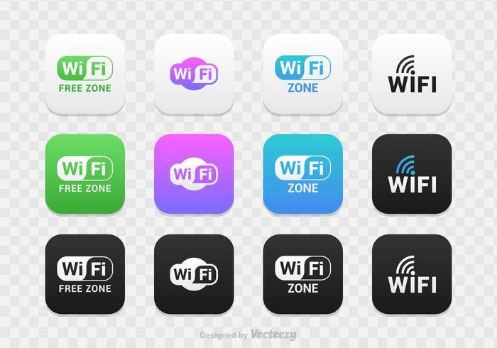 免费的WiFi标志矢量包